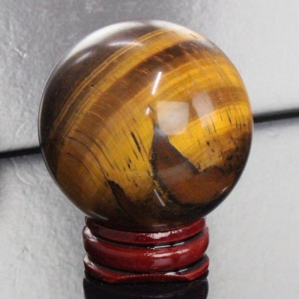 【天然石の意味・言われ】タイガーアイ[虎目石]：金運・仕事運アップ、洞察力・判断力を養う【サイズ】直径 47mm【重量】 155g【産地】 ブラジル■天然石情報：タイガーアイ■石言葉（意味・効果）：洞察力、金運アップ、幸運、癒し、洞察力や決...