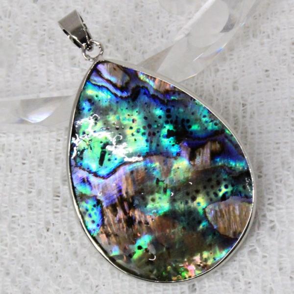 アバロンシェル ネックレス 【一級品の輝き 厳選一点物】 大粒 ペンダントトップ ネックレス   パワーストーン