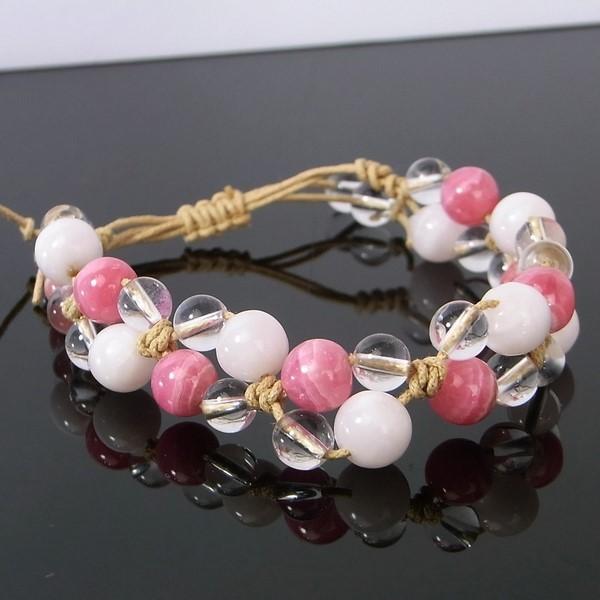 ロードクロサイト ブレスレット 手編み rhodochrosite 紅紋石 Bracelet  