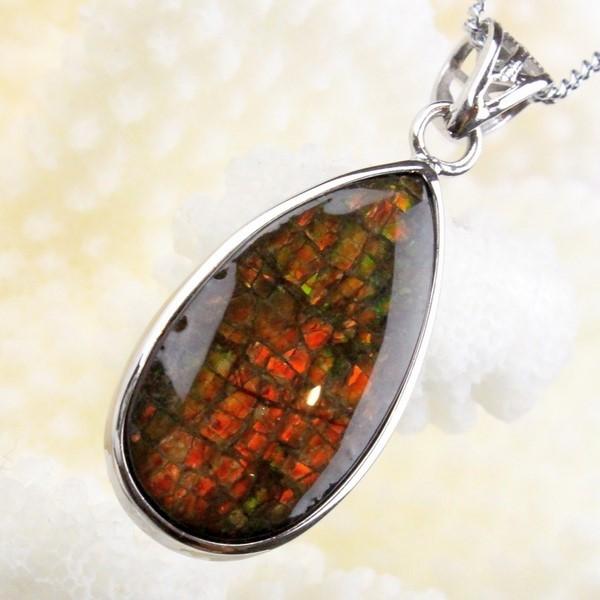 アンモライト ペンダント ネックレス ammolite 化石 Necklace 天然石 