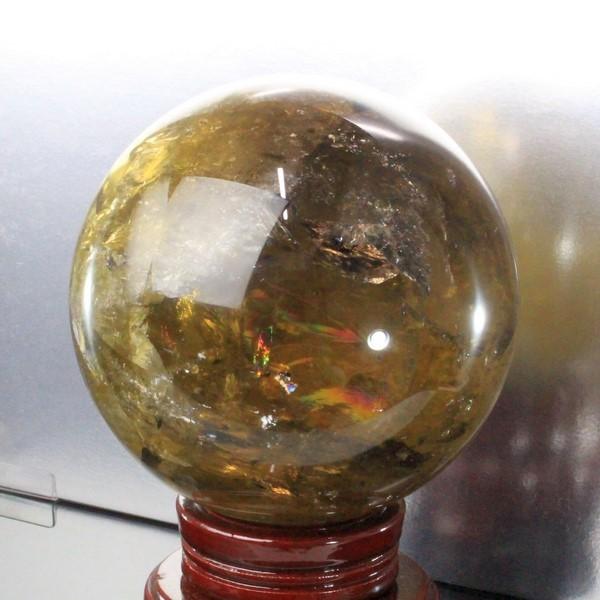 1.1Kgパワーストーン 天然石 シトリン水晶丸玉 90mm [T529-5771