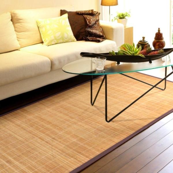 竹 ラグ 竹ハーフラグ 1畳 80×170cm カラモス 冷感 竹シーツ ひんやり バンブー 涼感竹 ブラウン ナチュラル 天然素材 おしゃれ 夏用ラグ らぐ 小さめ 涼しい