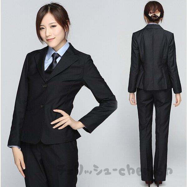 上品レディースフォーマルスーツ パンツスーツ 長袖ジャケット オフィス就活サラリーマン Ol通勤制服 定番 面識 紺 黒 スーツコート 卒業式 Nzye4 チェリッシュ Cherish 通販 Yahoo ショッピング