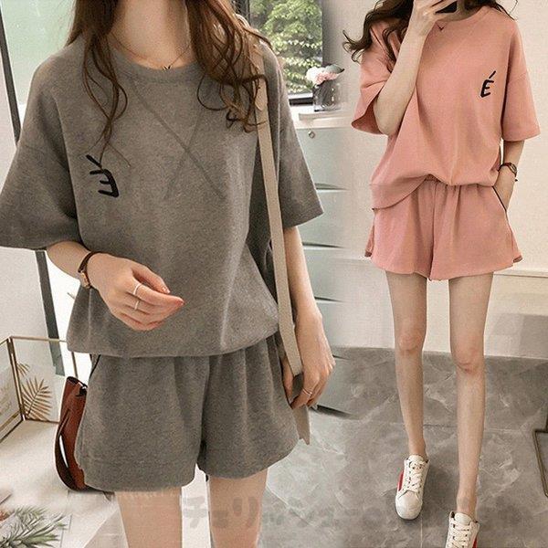 ジャージセットアップ レディース 40代 春夏 きれいめ 半袖 上下セットショットパンツ スポーツ スウェット 大きいサイズ カジュアル 韓国風 オシャレ 初売り