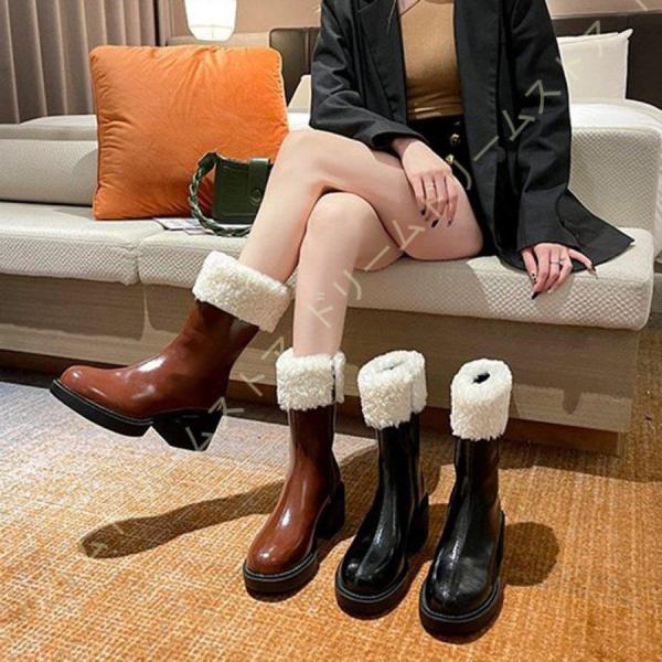 ブーティ ショート レディース ショートブーツ ハイヒール おしゃれ ムートンブーツ アンクル フェイク ファー 裏起毛 チャンキー ヒール ムートンブーティー Sdqg2qfmyk Www Lecailloudufaron Fr