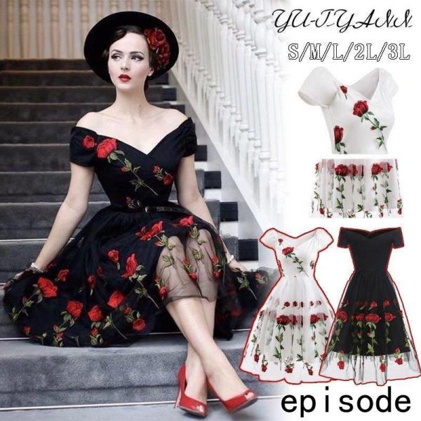 ロングワンピース フォーマル パーティードレス 演奏会 マキシワンピース ノースリーブ Vネック 刺繍 ハイウエスト レース 結婚式 代 30代 40代 上品