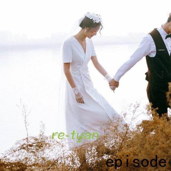 バーゲン ウェディングドレス 二次会 花嫁 白 ワンピース パーティドレスカジュアル 海外挙式 白 演奏会 衣装 披露宴 お呼ばれ コンサート 前撮り おしゃれ 袖付き 袖あり 日本産 Tmlplastics Com