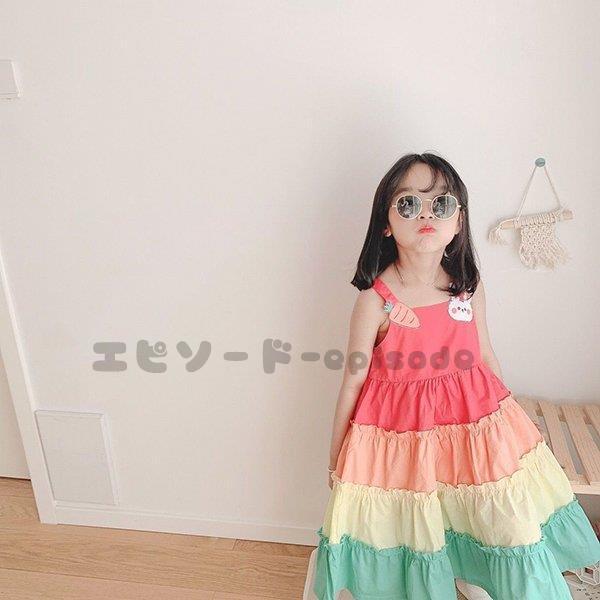 激安本物 子供服 ワンピース キッズ 女の子 夏 ノースリーブ キャミソール フリル 韓国子ども服 子供ドレス 結婚式 誕生日 ベビー服 お姫様 おしゃれ 可愛い カジュアル Democracia Tv