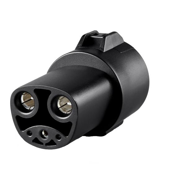 テスラ所有者専用 J1772電気自動車用充電アダプター、電気自動車 EV充電用ソケット、最大60Aまで対応、屋外ポータブル可能、最大250Vまで、ブラック