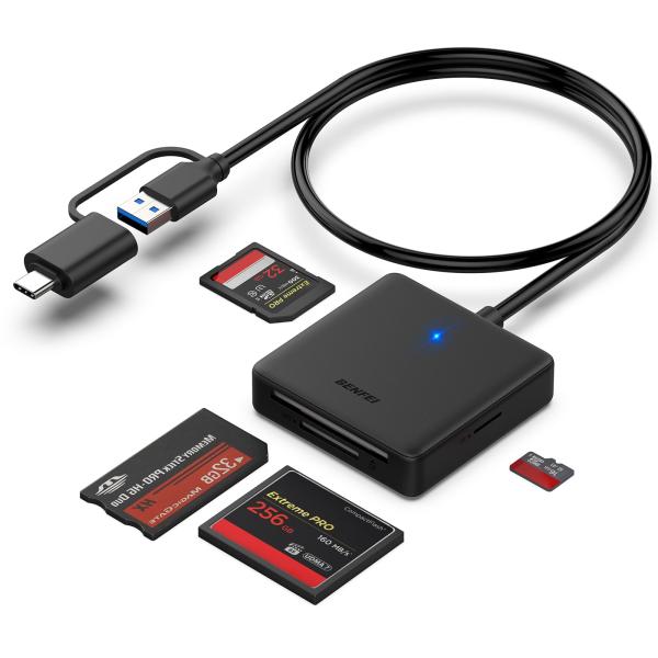 他サイト： BENFEI USB 3.0/USB-C 4-in-1カードリーダー SD/TF(Micro SD)/MS/CF対応 OTG機能の商品画像