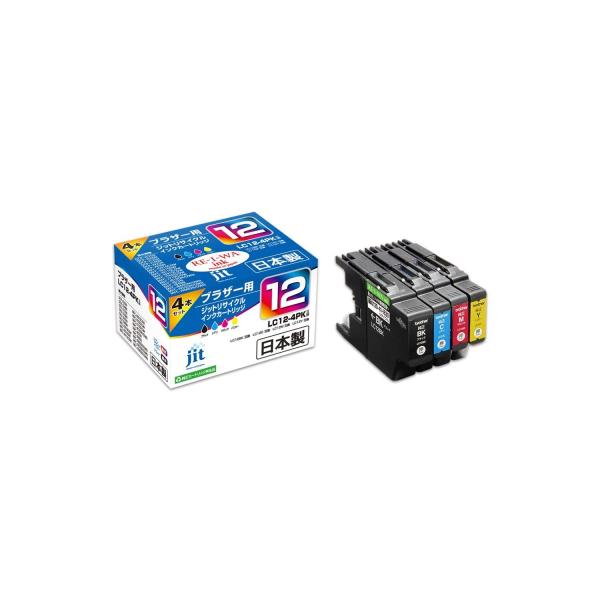 他サイト： ジットブラザー(brother) LC12-4PK 対応 4色セット リサイクルインク 日本製JIT-の商品画像