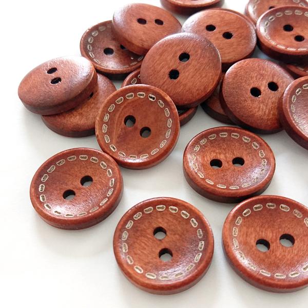 �E�b�h�{�^�� 20mm 20�i�X�e�b�`�E�u���E���j ab-382 ���i�摜1
