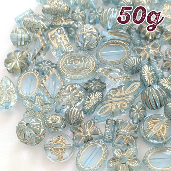 アクリルビーズミックス 50g（ターコイズ） ab-541