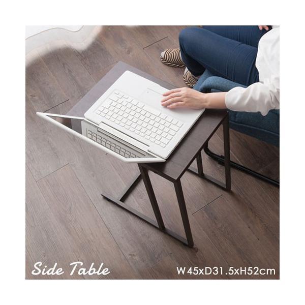 他サイト： サイドテーブル テーブル コンパクト 木製 北欧 おしゃれ つくえ 机 棚 収納 ラック ドウシシャ DOSHISHA ブラウン 幅45×奥行30×高さ55cm GST4530-BRの商品画像