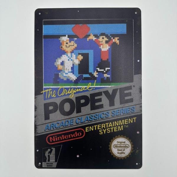 POPEYE ブリキ看板 任天堂 レトロ ゲーム インテリア コレクション