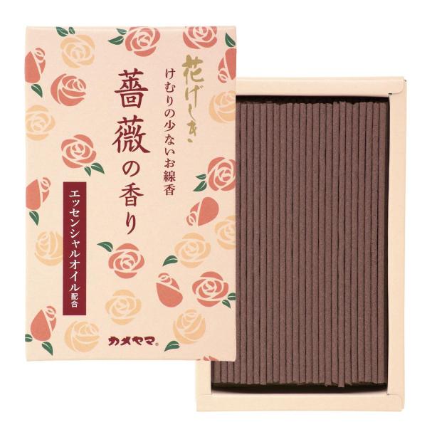 カメヤマ 花げしき 薔薇の香り ミニ寸 約50g 約170本 お線香 お香 煙少ない