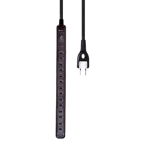 エルパ(ELPA) スリムタップ 雷ガード 延長コード 7個口 2ｍ 回転 耐雷 WBS-SL702SB(WD)