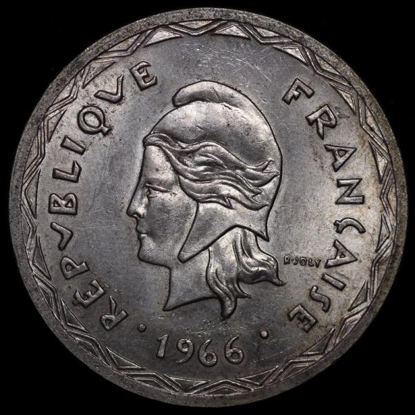 ニューヘブリディーズ諸島 100フラン銀貨 1966