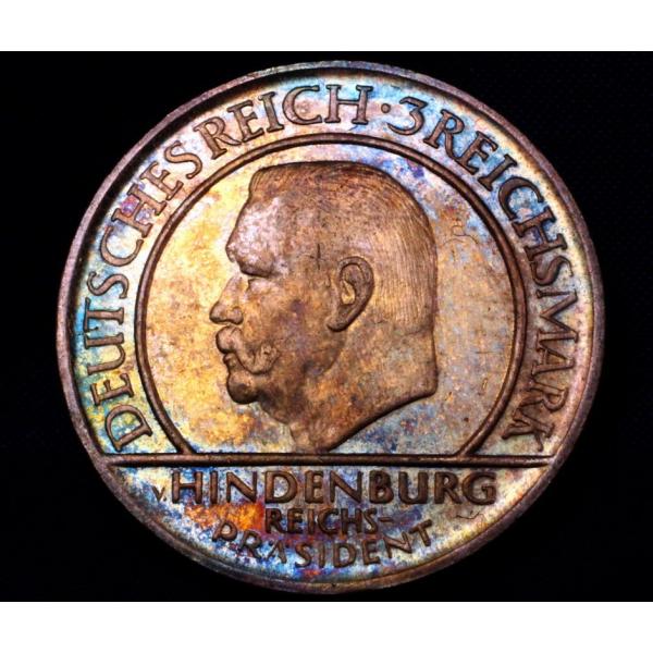 Y*O様 1929年ドイツ 3マルク 銀貨ヒンデンブルク ドイツ ワイマール共和国 3マルク 銀貨 憲法10周年 ヒンデンブルク