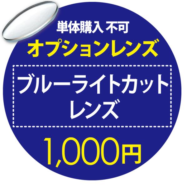 商品名：オプションレンズ ブルーライトカット 1,000円 単品購入不可当商品のみでのご注文は出来ませんのでご注意ください。こちらの商品１つで２枚分（両目分）のお値段となっております。
