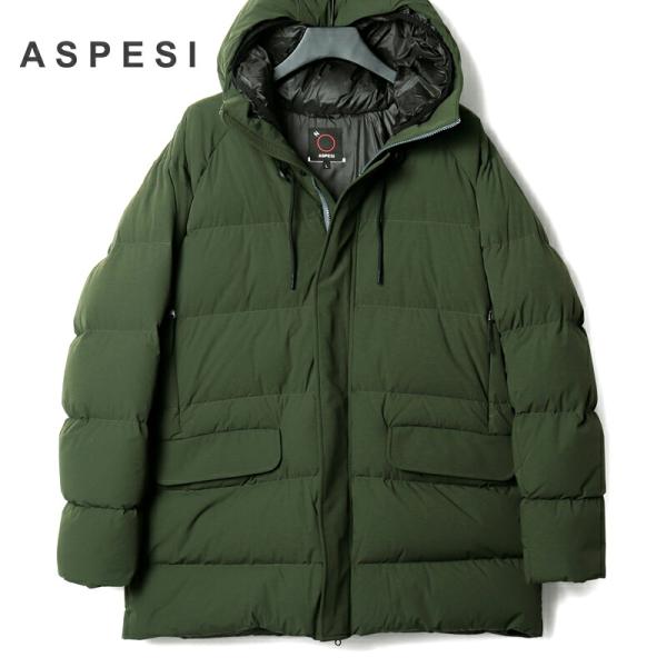 ASPESI（アスペジ） 撥水テクノナイロンストレッチフーデッドダウン
