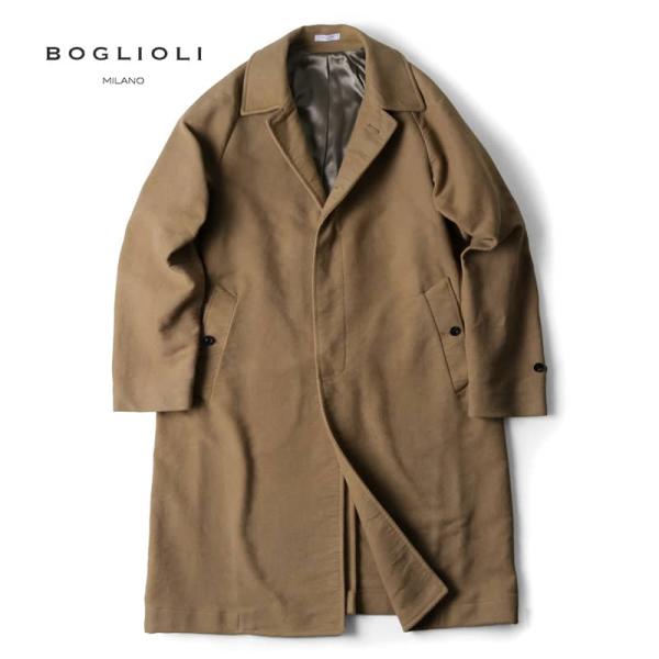 BOGLIOLI ボリオリ モールスキン ひざ丈コート ブラウン L BOGLIOLI ボリオリ モールスキン ひざ丈コート ブラウン L