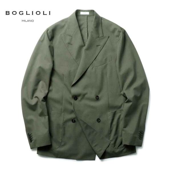 BOGLIOLI DOVER 銀ボタン 4B ダブルジャケット ウール サイズL BOGLIOLI（ボリオリ） ウールシルクトロピカル4Bダブルジャケット
