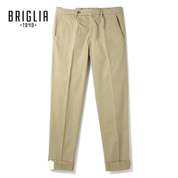 BRIGLIA チノパン ベージュ 美品 BRIGLIA 1949 / ブリリア ガーメントダイコットンストレッチノー