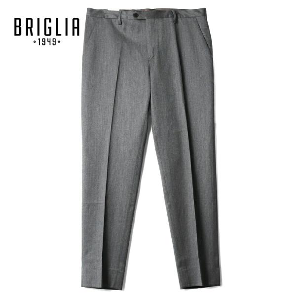 BRIGLIA 1949 / ブリリア 1949 ウールサキソニーテーパードパンツ(ODEONS/424130) （グレー）