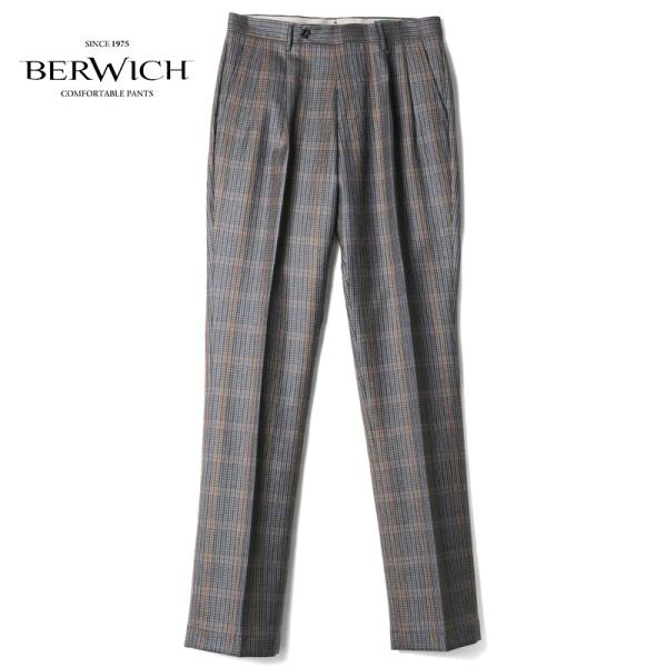 【美品】ベルウィッチ　SCOTCH　ガンクラブチェック　濃灰×黒×青　46　秋冬 13042600039-27.jpg