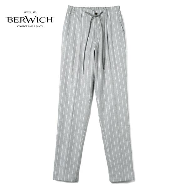 BERWICH（ベルウィッチ） ストライプ柄リネンレーヨン1プリーツドロー