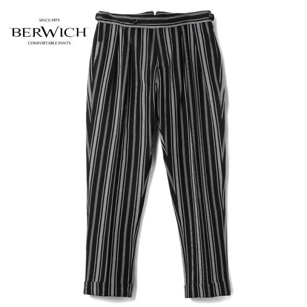 【ルドルフ 様】BERWICH SCOTCH コットンストライプ2プリーツパンツ BERWICH（ベルウィッチ） マルチストライプ柄コットンジャカードサイド