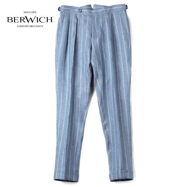 BERWICH（ベルウィッチ） ストライプ柄リネンツイルサイドアジャスター