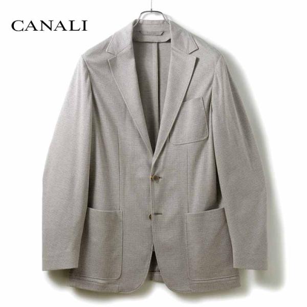 CANALI（カナーリ） コットン千鳥格子柄ジャージー2Bジャケット 