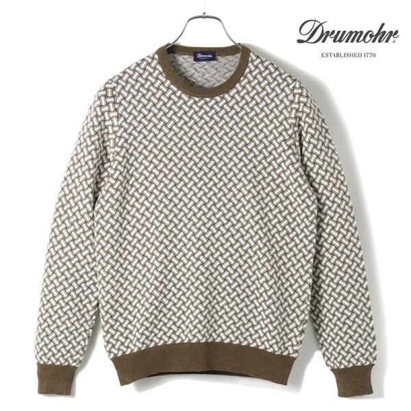 DRUMOHR Drumohr / ドルモアコットンリネンビスコッティ柄 DRUMOHR Drumohr / ドルモアコットンリネンビスコッティ柄