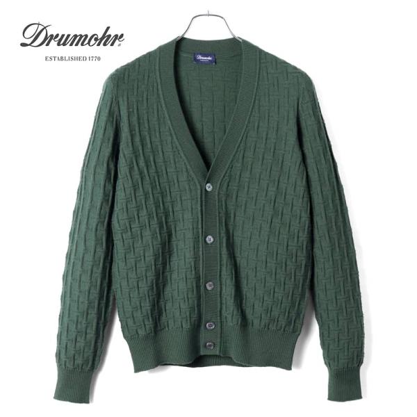 新品タグ付き　DRUMOHR　ドルモア　Vネック　ニットカーディガン　イタリア製 中古・古着通販】Drumohr (ドルモア) ショールカラーケーブルニット