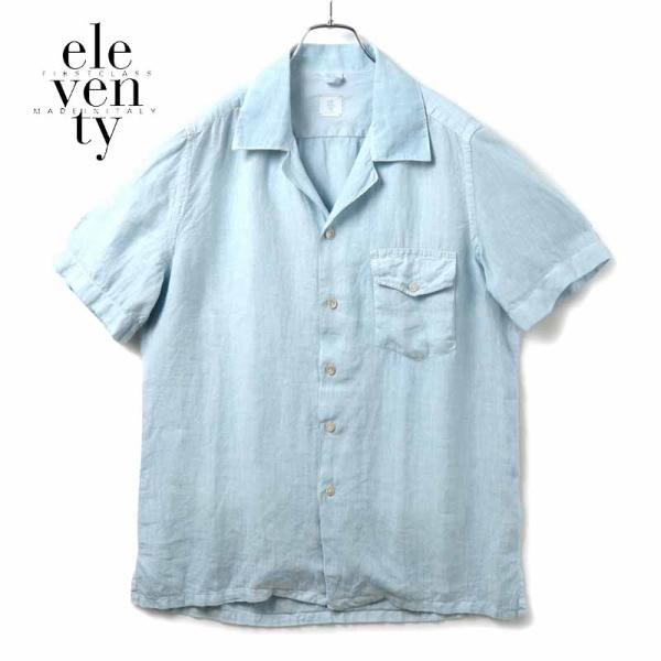 eleventy / イレブンティ ガーメントダイリネンポプリン半袖
