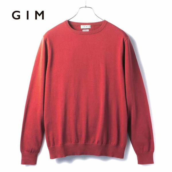 gim（ジム） シーアイランドコットン18G長袖クルーネックニット