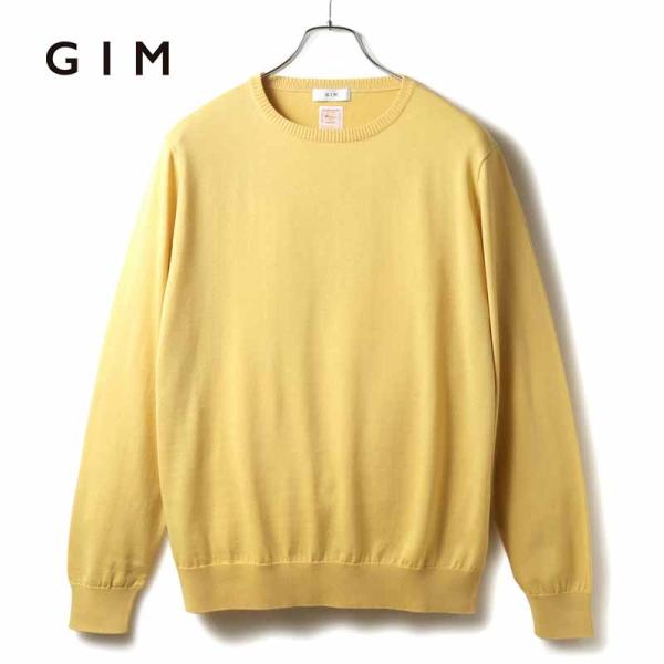 gim（ジム） シーアイランドコットン18G長袖クルーネックニット