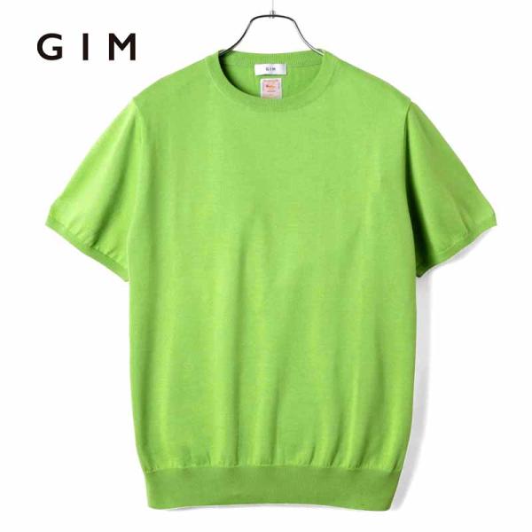 gim（ジム） シーアイランドコットン18G半袖クルーネックニット 