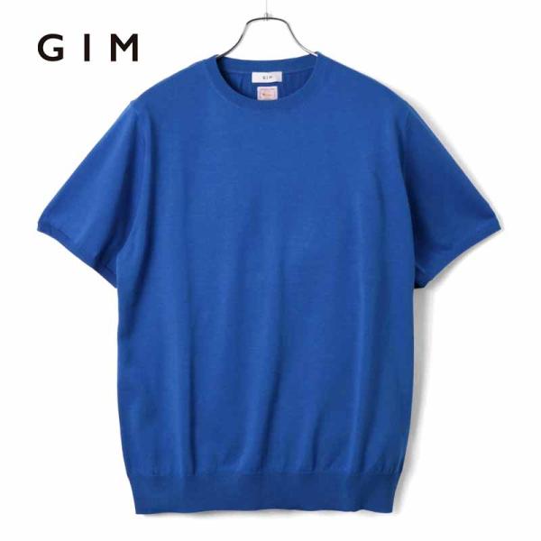 gim（ジム） シーアイランドコットン18G半袖クルーネックニット