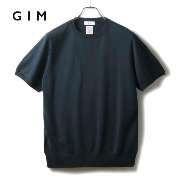 gim（ジム） シーアイランドコットン18G半袖クルーネックニット 