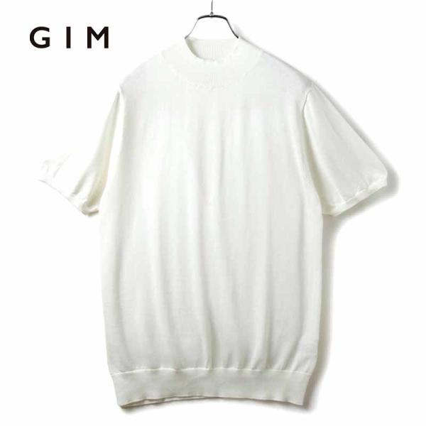 gim（ジム） アメリカンシーアイランドコットン14G半袖モックネック 