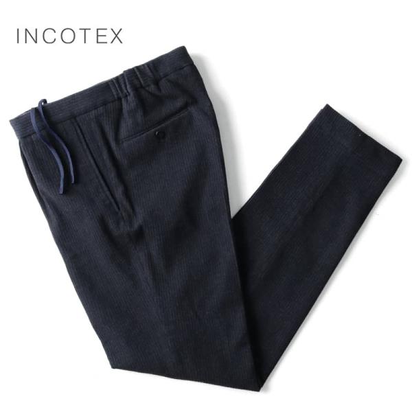 INCOTEX（インコテックス） ウールポリウレタンカシミヤストライプ柄