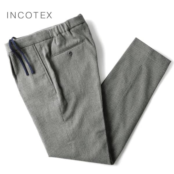 INCOTEX（インコテックス） ウールポリウレタンカシミヤストライプ柄
