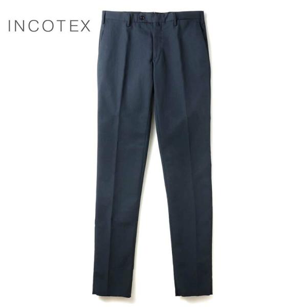 INCOTEX / インコテックス ポリエステルテクノギャバジンノープリーツスリムテーパードパンツ35型/SLIM FIT(1TS035/40919) （ネイビー）