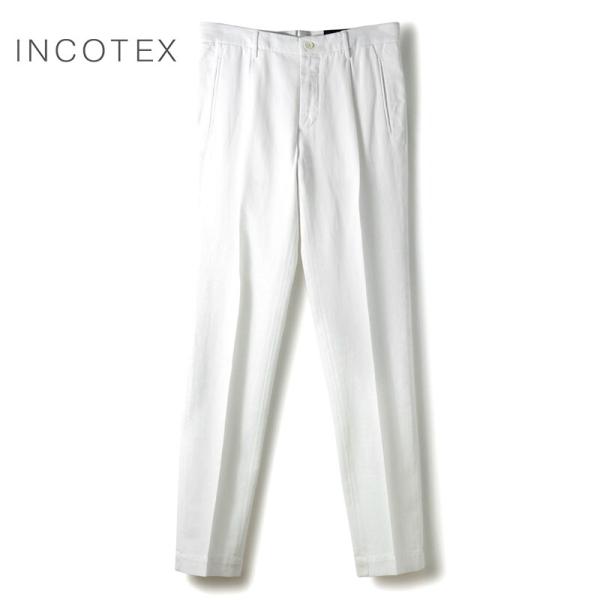 INCOTEX（インコテックス） コットンリネンギャバジン1プリーツ