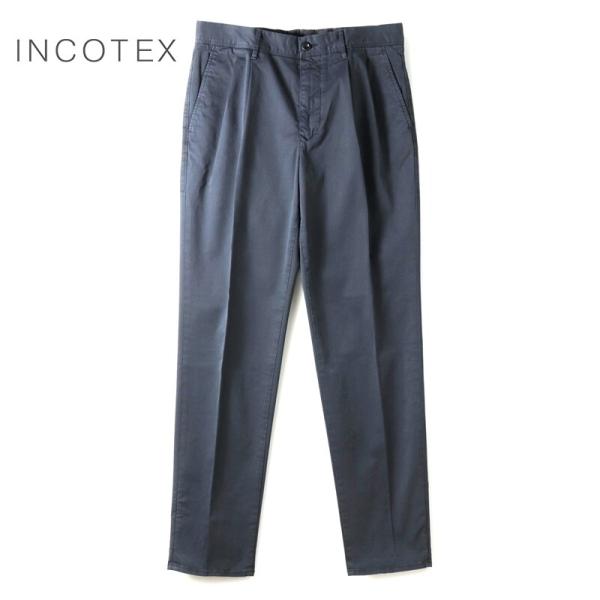 INCOTEX SLACKS / インコテックス スラックス ガーメントダイコットンストレッチギャバジンテーパードパンツ167型/TAPERED FIT(12S167/9664A) （ネイビー）