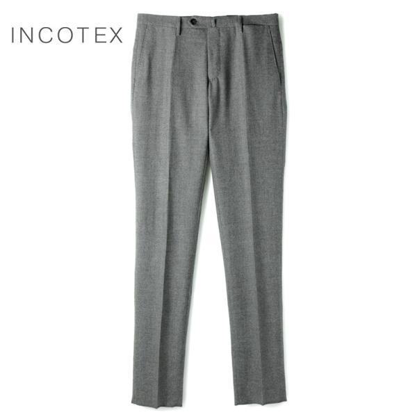 INCOTEX / インコテックス ウールフランネルノープリーツパンツ35型/SLIM FIT(1T0035/1108A) （メランジグレー）