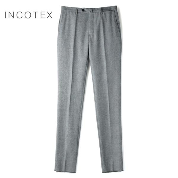 INCOTEX / インコテックス Super100'sウールバーズアイノープリーツパンツ35型/SLIM FIT(1T0035/1753A) （グレー）
